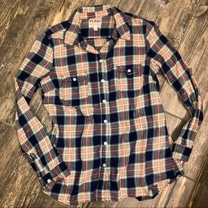 Plaid light flannel button down